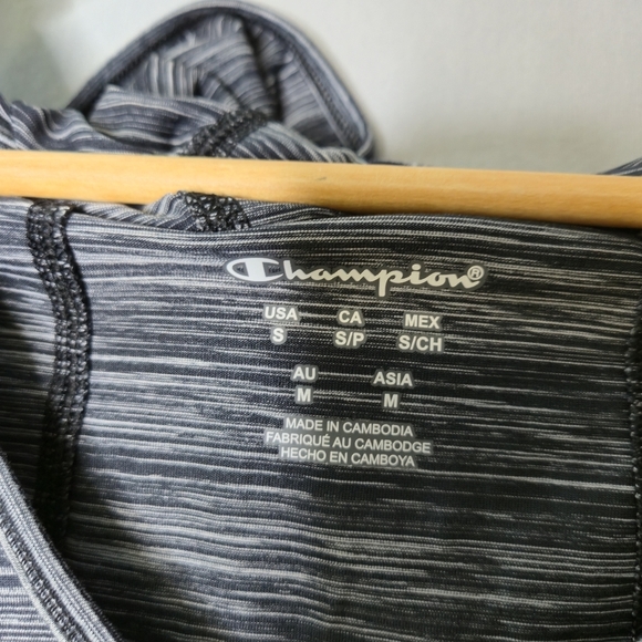 Champion Ladies Gray Striped Long Sleeve Hoodie Size S - Picture 6 of 8